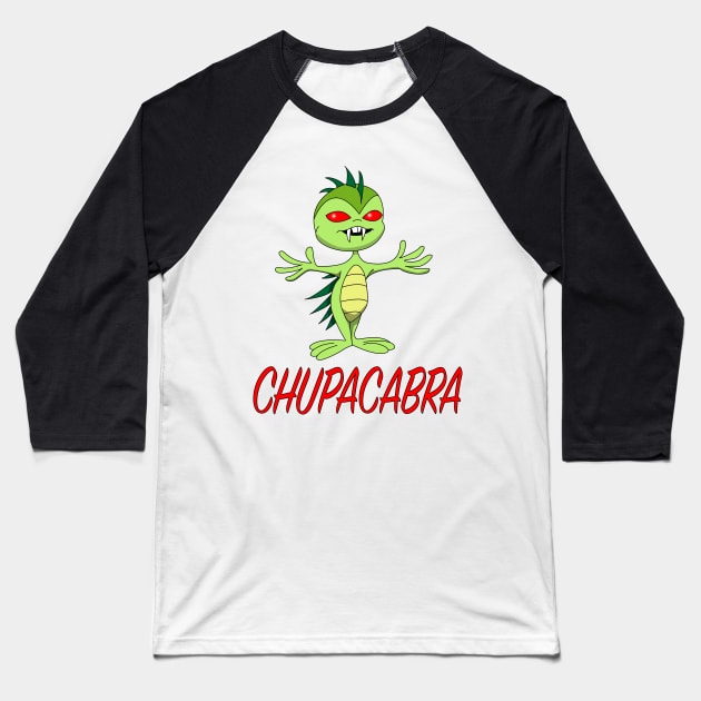 Chupacabra Baseball T-Shirt by Wickedcartoons